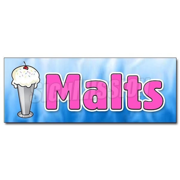 Signmission MALTS DECAL sticker malted milk malt shop tin milk shakes old-fashioned, D-48 Malts D-48 Malts - main